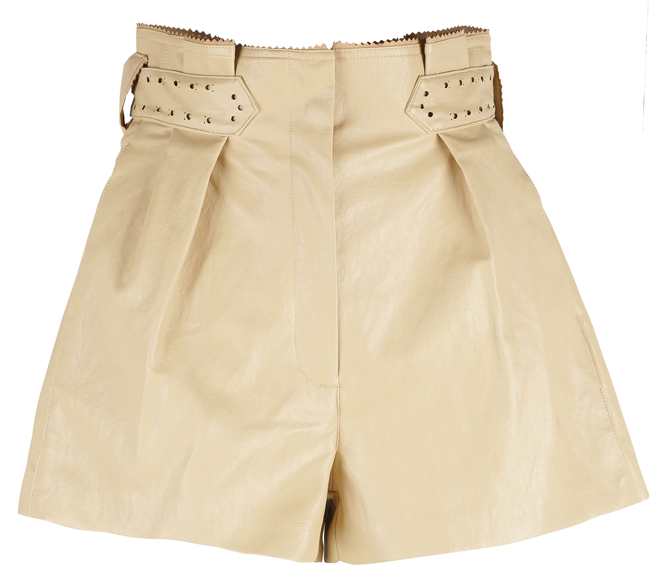 Short taille haute enduit | Beige
