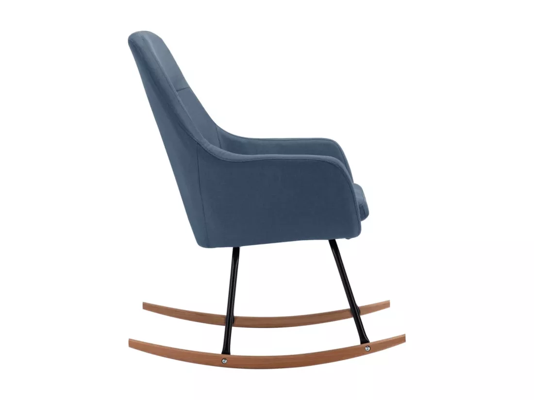 Chaise à bascule Bleu Tissu