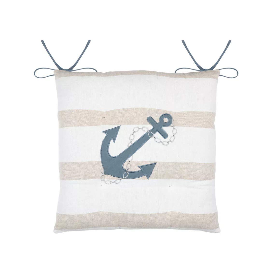 Coussin de chaise carré coton (38 x 38 cm) Nautical Beige