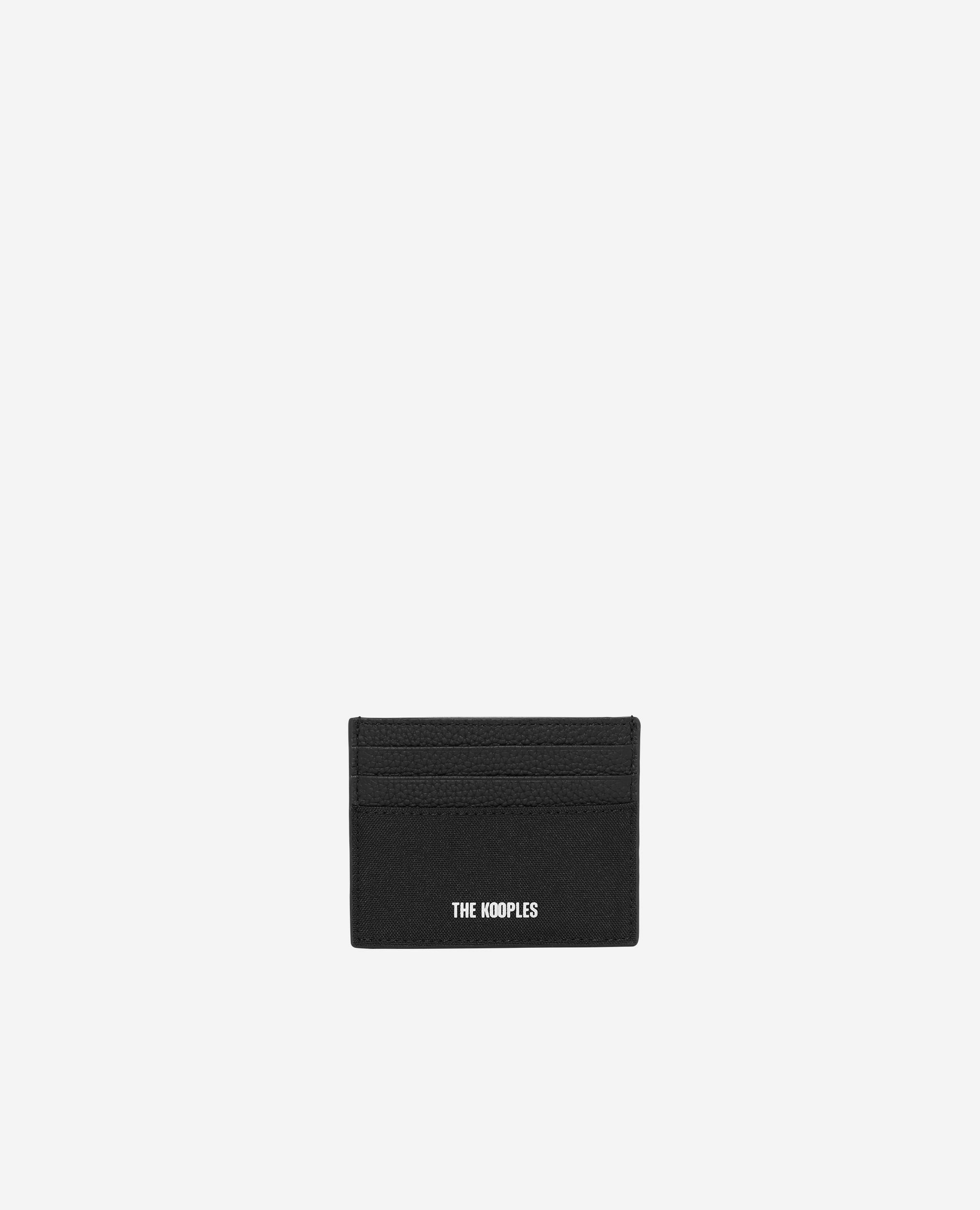 Porte-cartes en canvas et cuir grainé noir