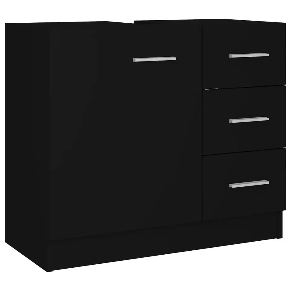 vidaXL - Wastafelkast - Zwart - Bewerkt hout