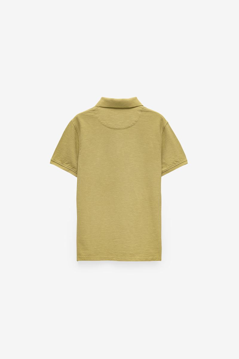 POLO GARMENT DYE EM SLUB COM LOGO
