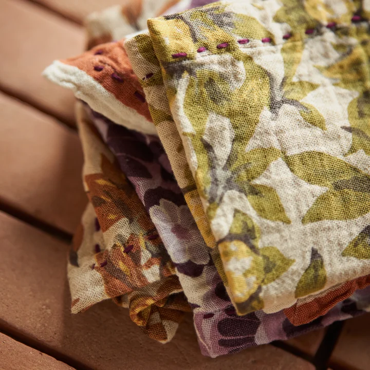 HKliving - Baumwollservietten, 30 x 30 cm, mediterranean olive (2er-Set)