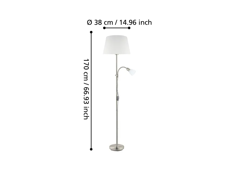 EGLO CONESA GULV 2L H1700 BS/HVID