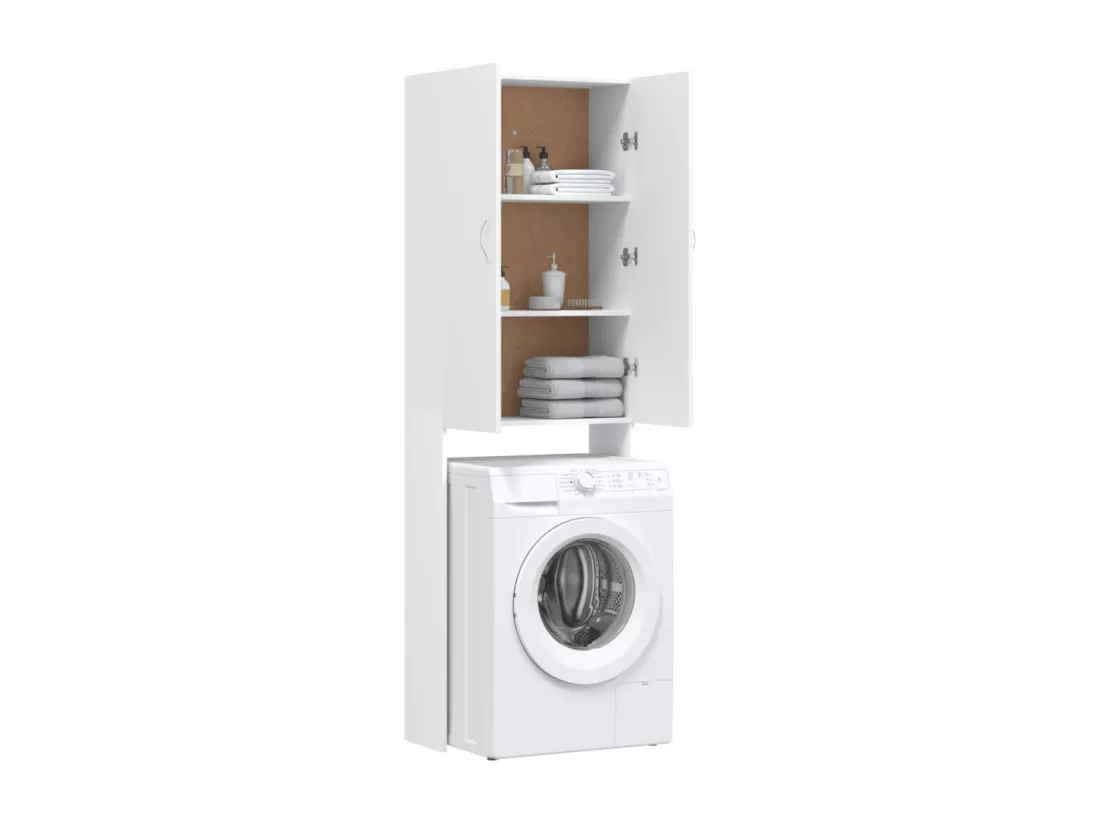 Meuble pour machine à laver Blanc 64x25,5x190 cm