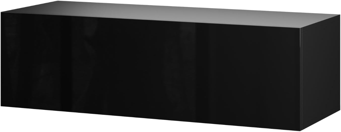 Planetmöbel West TV-Schrank, Fernsehtisch 100 cm lang, TV-Board hängend oder stehend, Fernsehschrank für Wohnzimmer, TV Möbel 37,8 x 100 x 30 cm, schwarz
