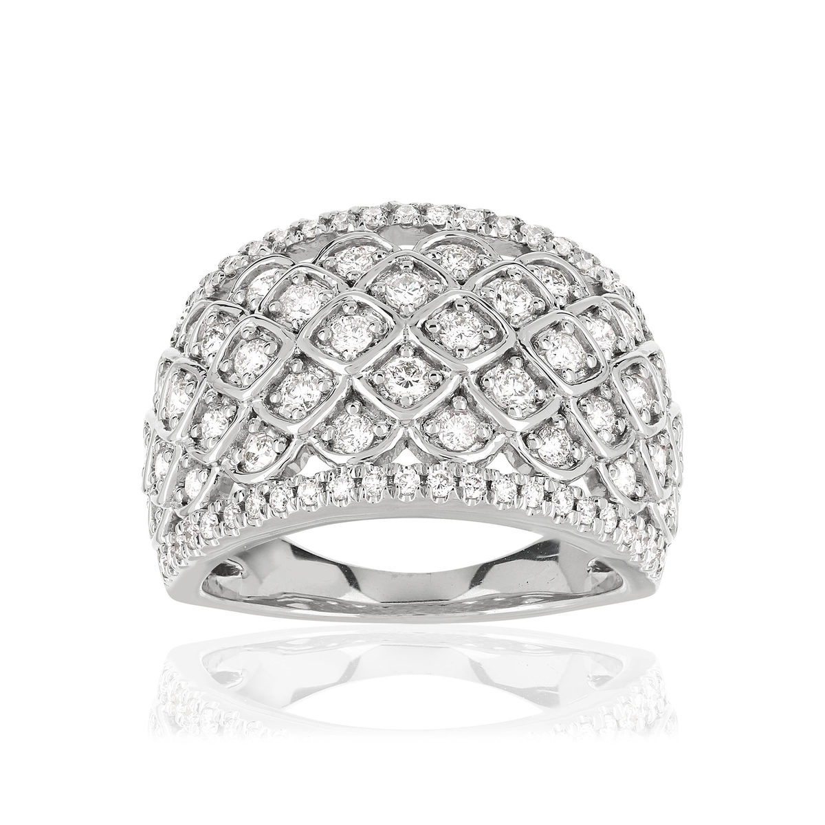 Bague or blanc 750 diamants