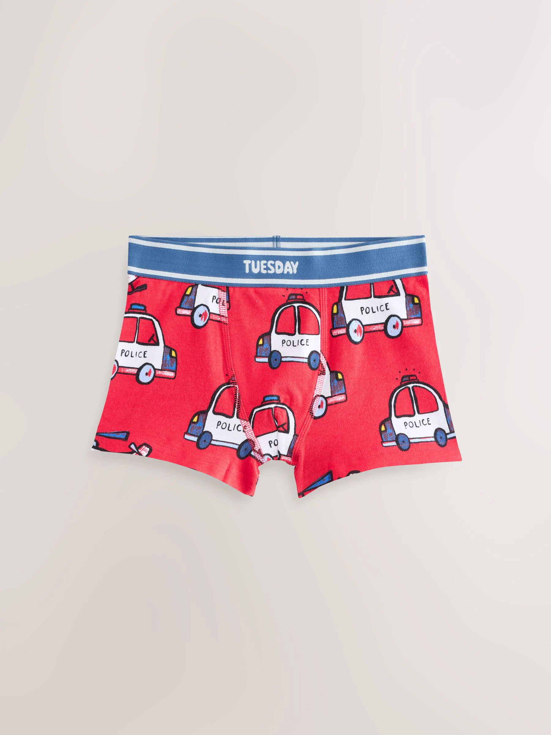 Voertuigprint in noodgevallen - Verpakking van 7 boxershorts (1,5 - 16 jr)