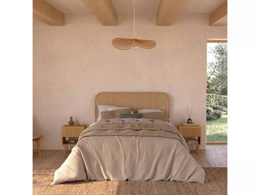 Tête de lit 140 cm en rotin naturel - Grace