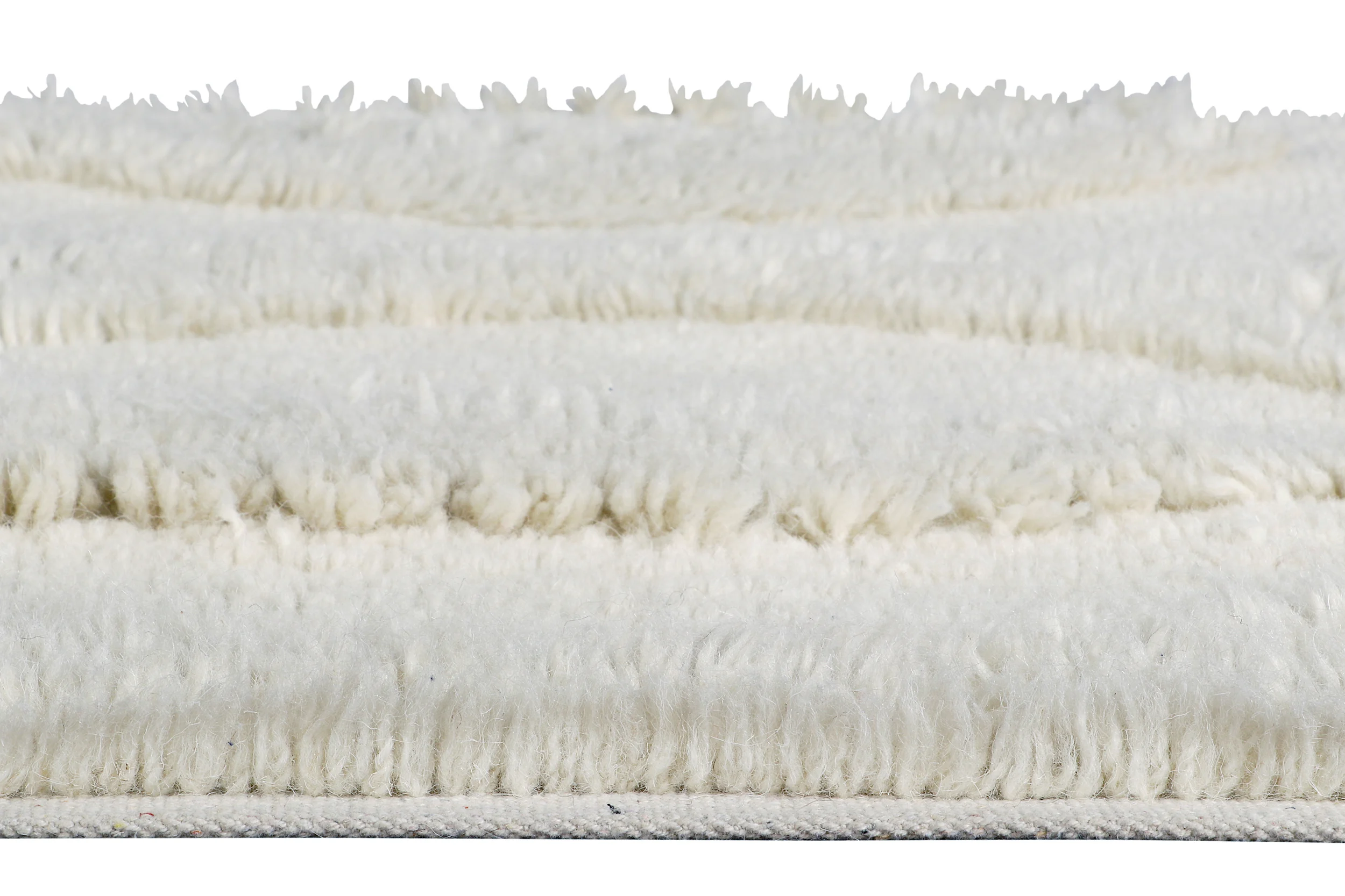 BAHARI - Tapis rectangulaire en laine lavable | Blanc
