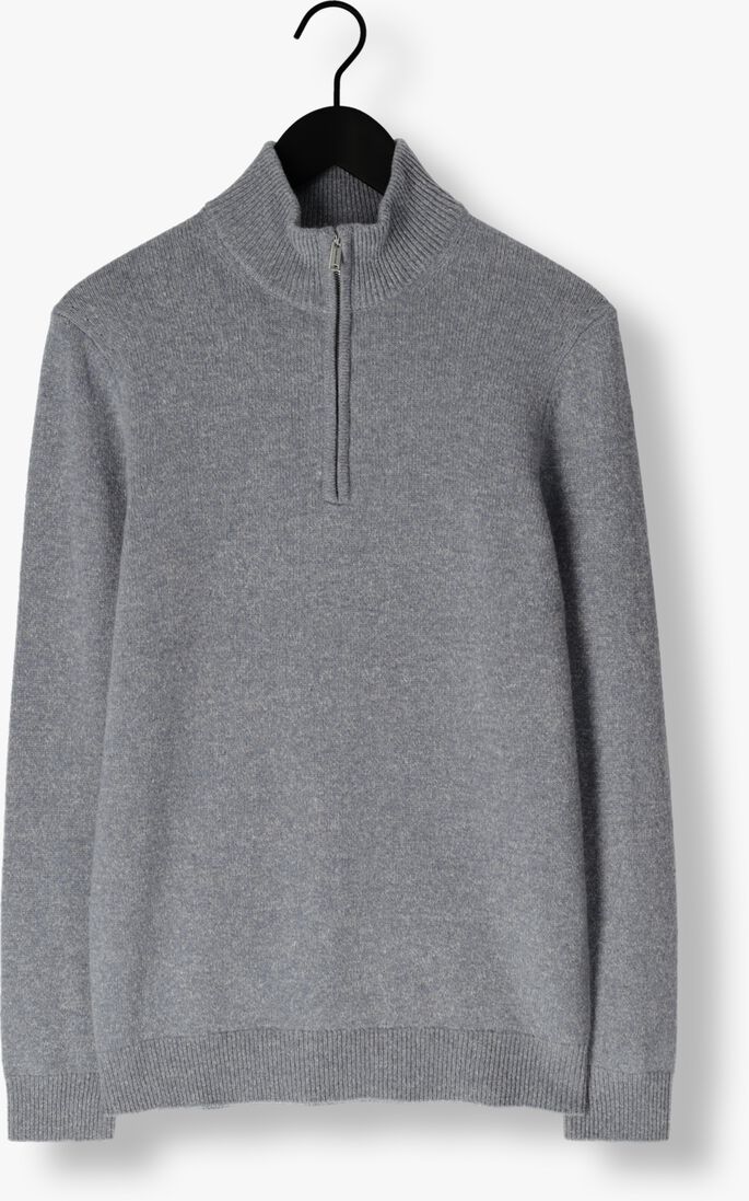 grijze profuomo trui pullover half zip wool blend