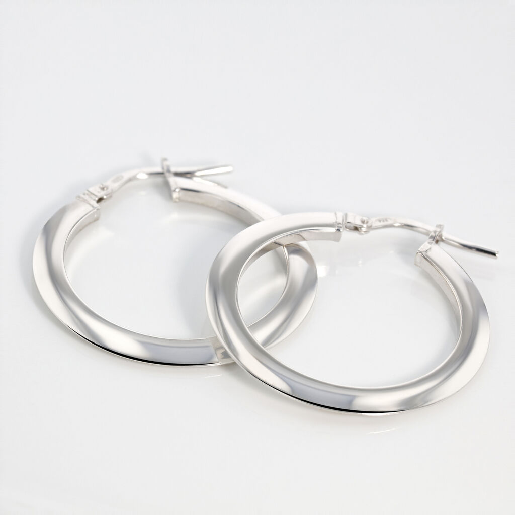 Créoles Argent Blanc Hally