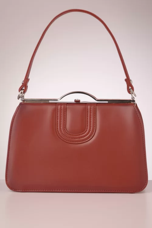Banned Retro Dolores handtas in baksteenrood
