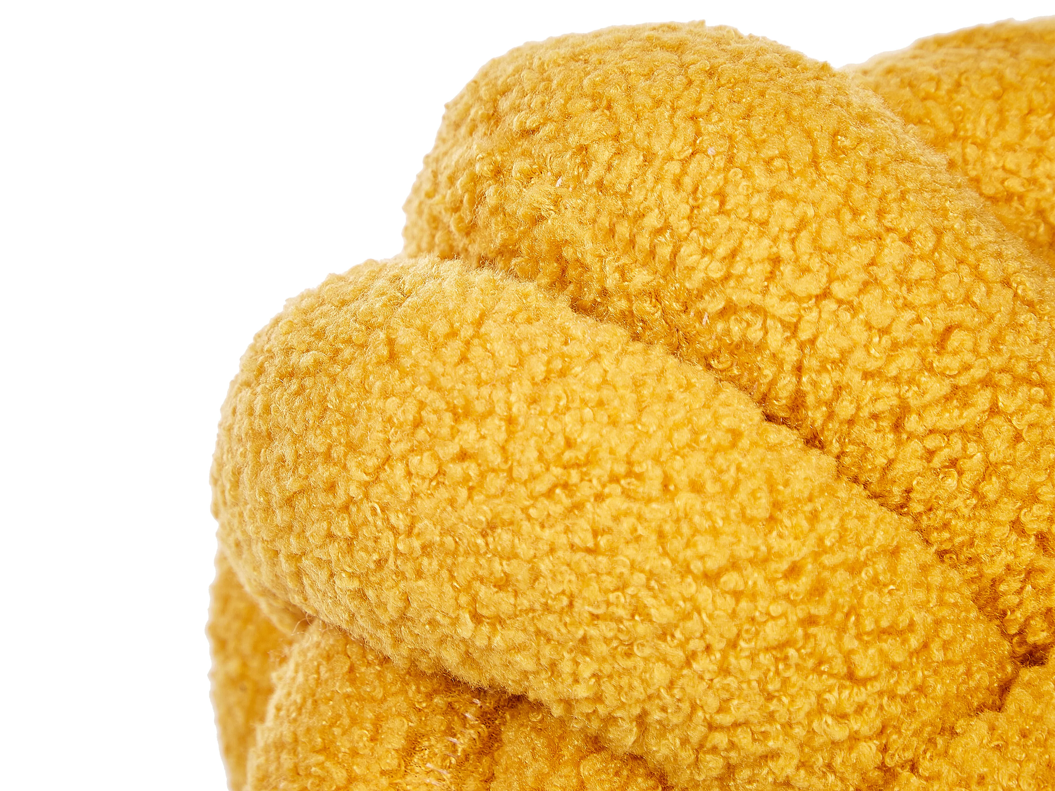 Sierkussen MALNI Bouclé 19 x 19 cm Mosterdgeel effen