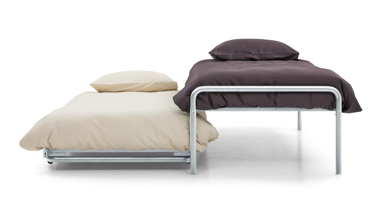 Bed met onderschuifbed Doppia grijs