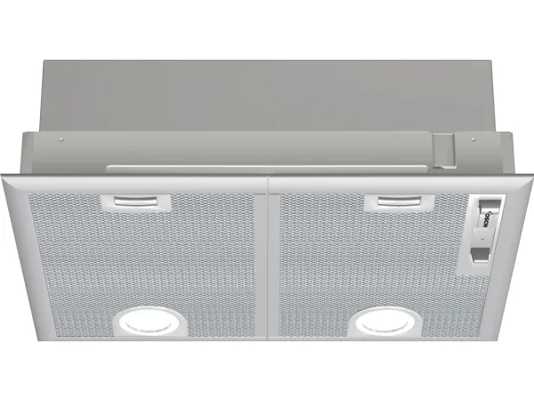 Bosch Serie | 4 DHL555BL - Hætte - tag - Niche - bredde: 50 cm - dybde: 35 cm - udtrækning og recirkulation (-) - med intern motor - metalsølv