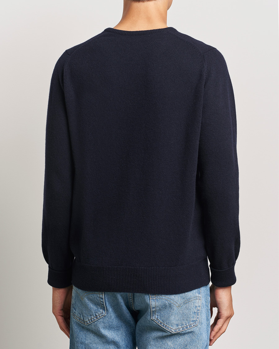 William Lockie Rob Lambswool Crewneck Navy