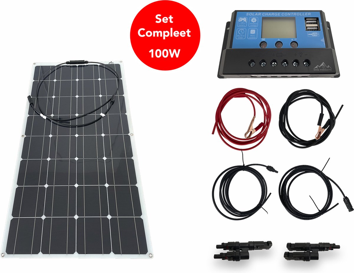 Bergproducts  100 watt flexibel zonnepaneelset