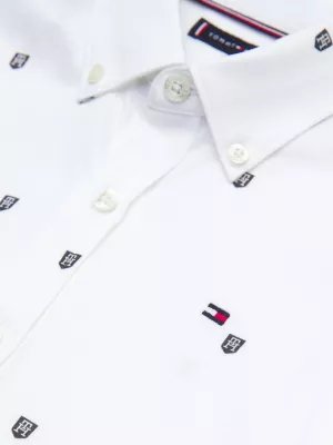 Camisa de malha com monograma TH por toda a peça e corte regular.