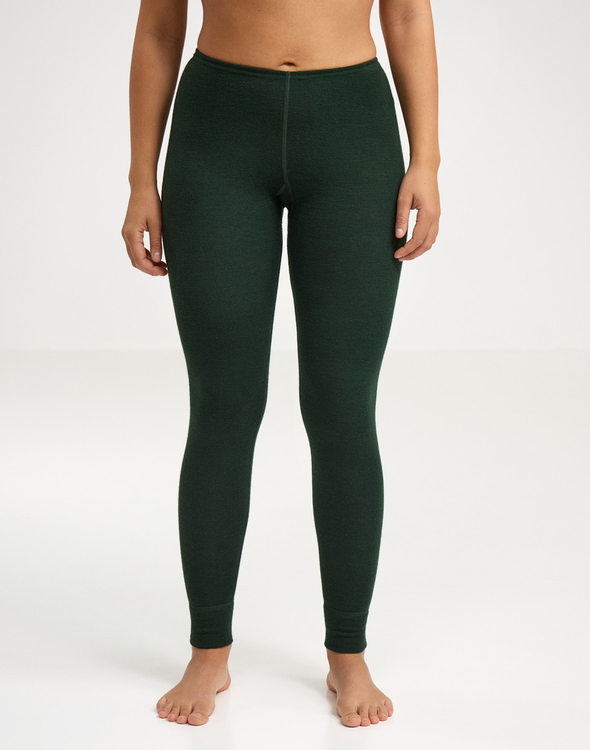 Legging van merinowol voor dames in Kersthart