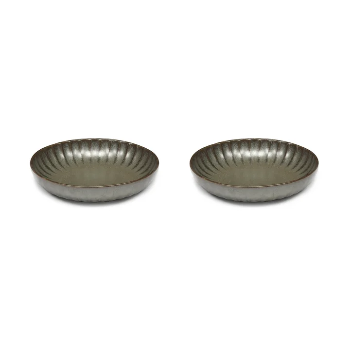 Serax - Inku Teller, Ø 19 cm tief, grün (2er-Set)