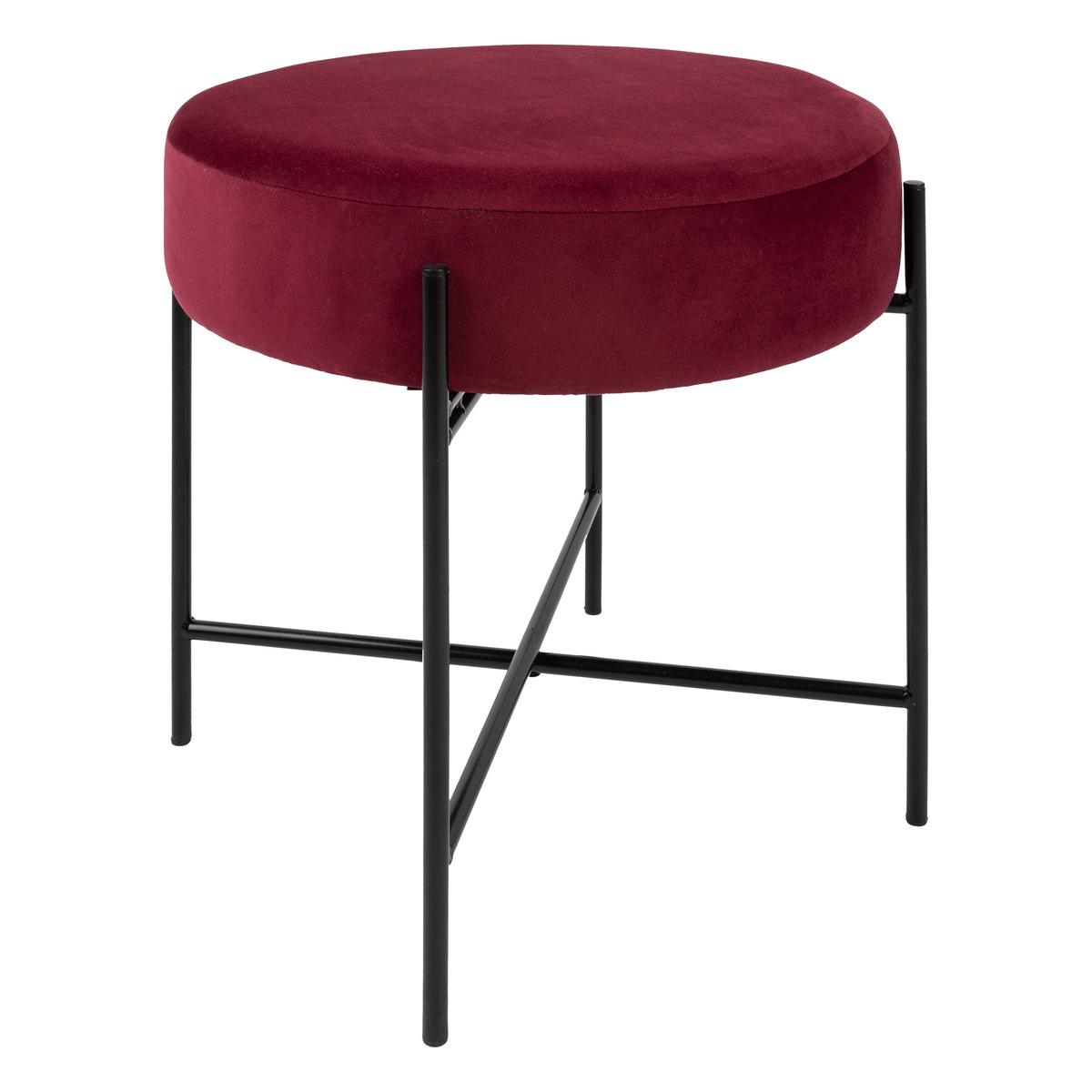 TABOURET ARTY VELOURS RUBIS