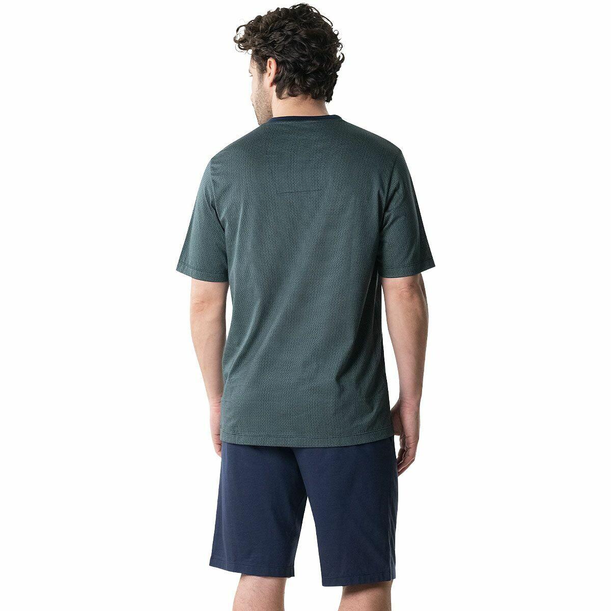 EMINENCE<br>Shorts de pijama com decote em V estampado em algodão com padrão de chamas