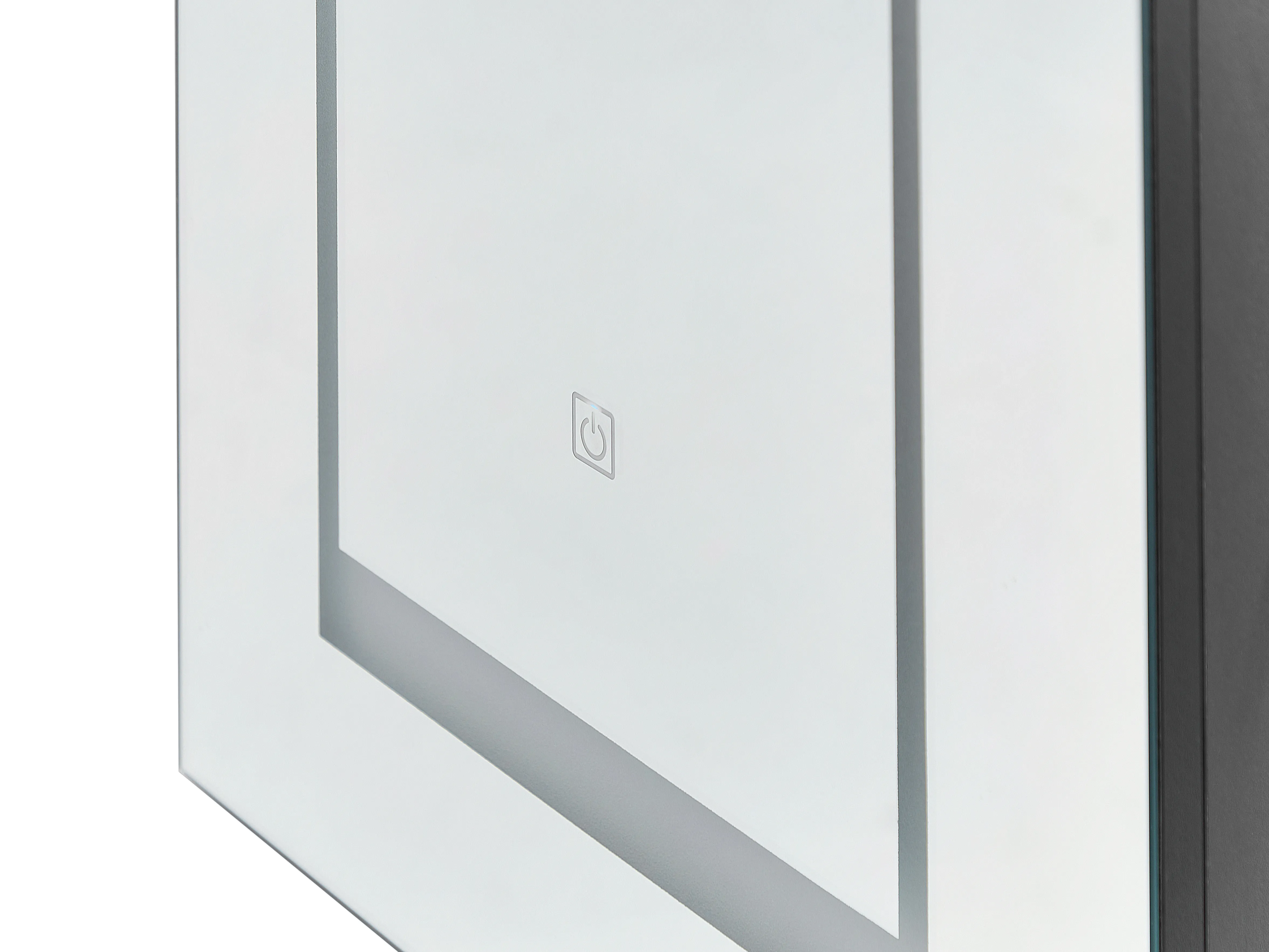 Badkamer wandkast met spiegel LED MALASPINA 40 cm 60 cm Zwart