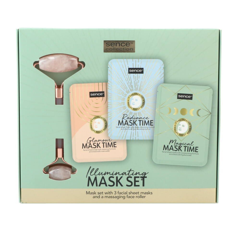 Sence Illuminating Mask Set Geschenkset Glamour + Radiance + Magical + Gezichtsroller1 set
