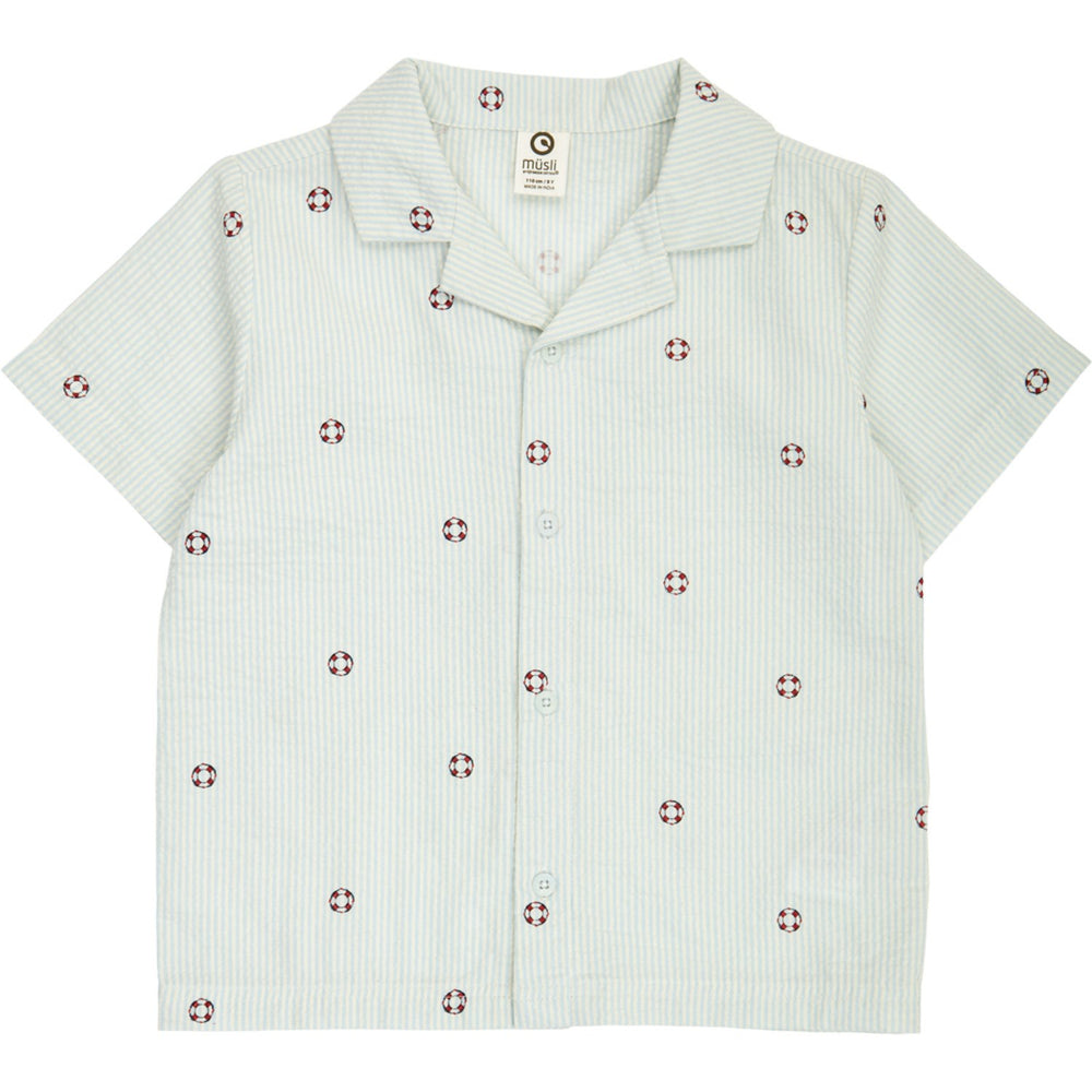 Køb Müsli Tofu/ Ocean/ Mineral Red Seersucker Stripe S/S Skjorte