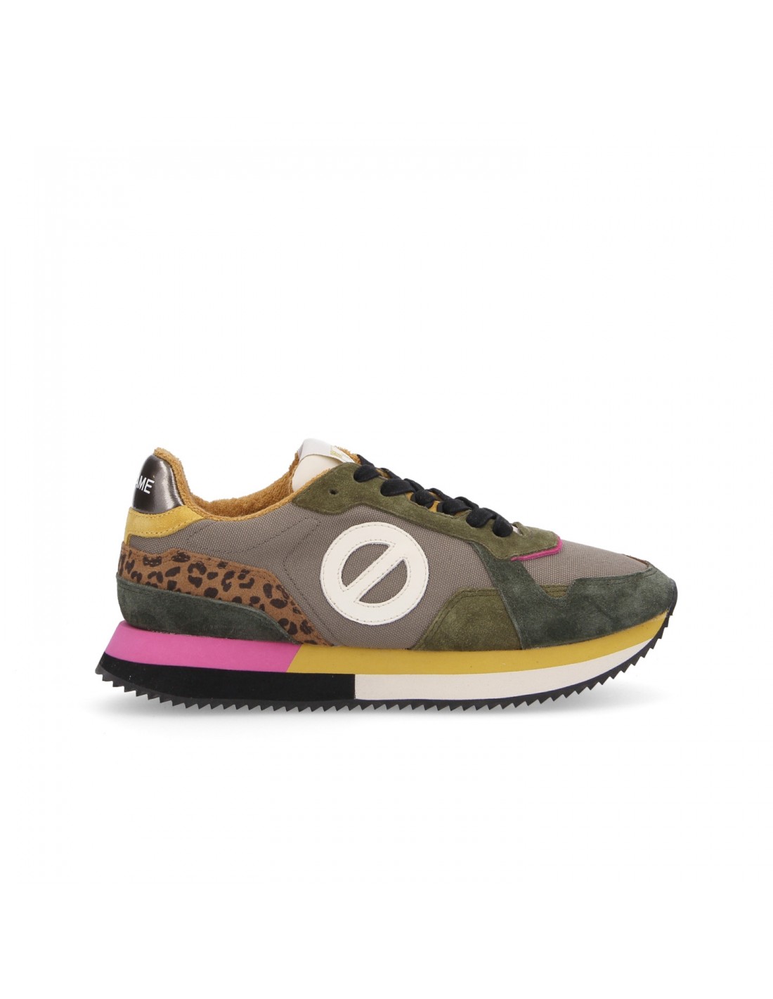 no name Basket de ville femme mia jogger kaki yellow fushia