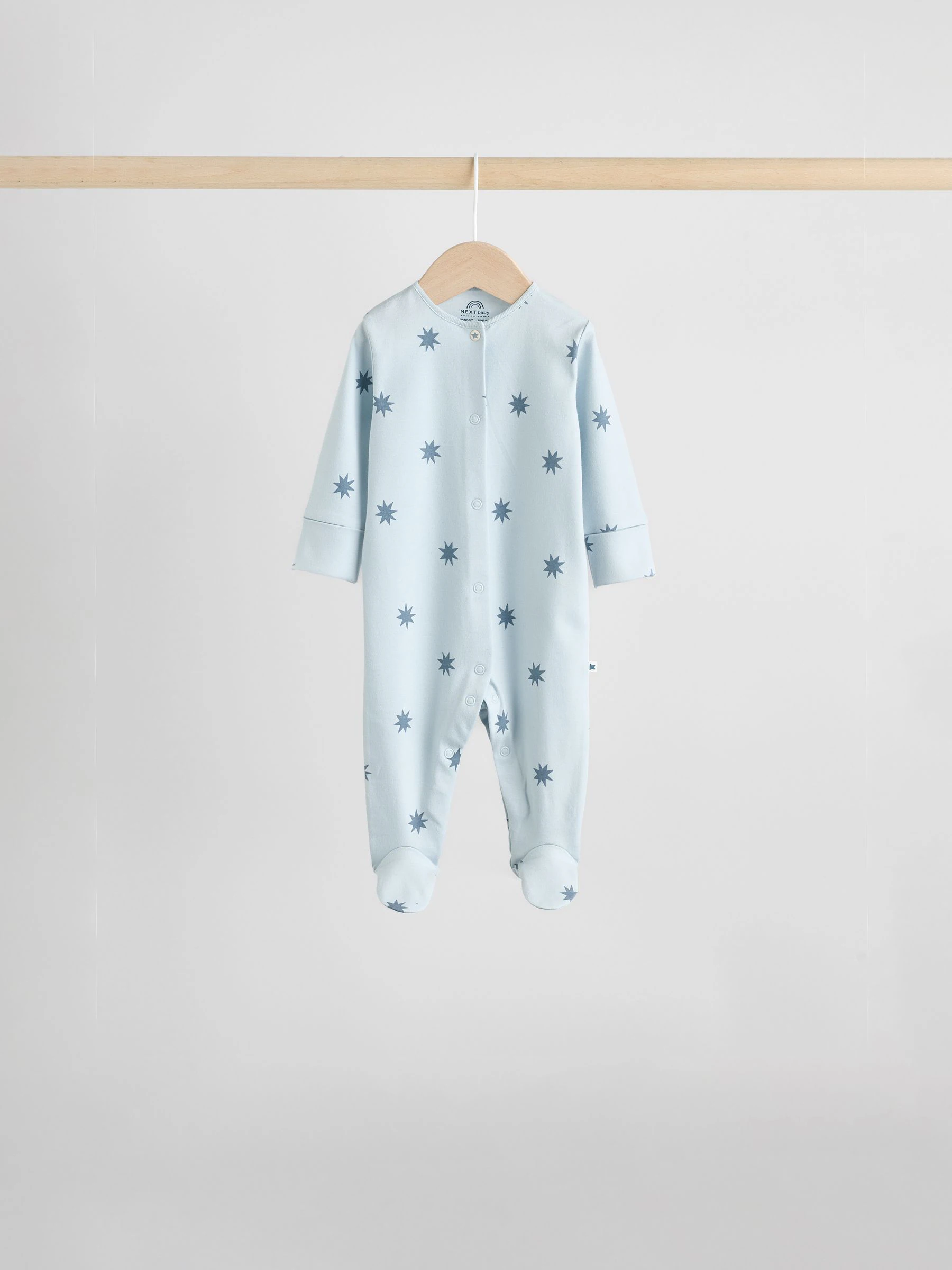 Blauw - Baby Popper Sleepsuits 7 Pack (0mths-2yrs)