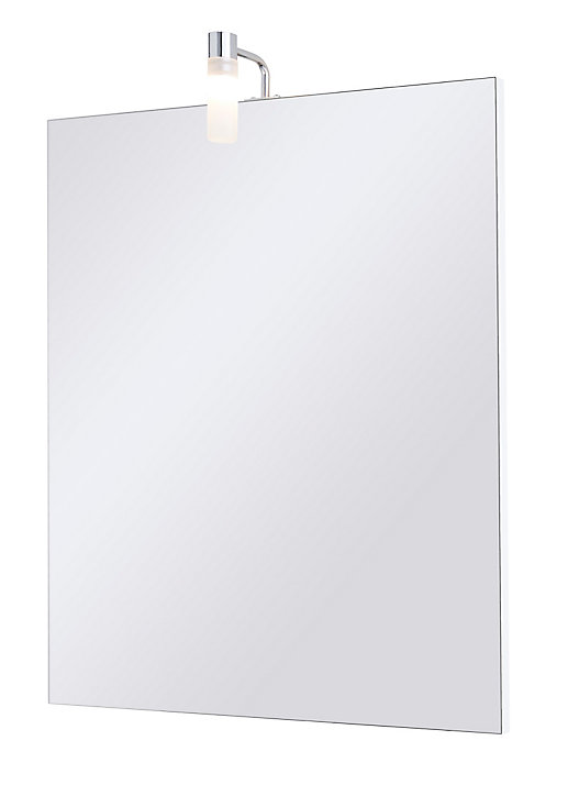 Miroir de salle de bains lumineux LED coloris argent l.60 x P.10 x H.70 cm, Opah