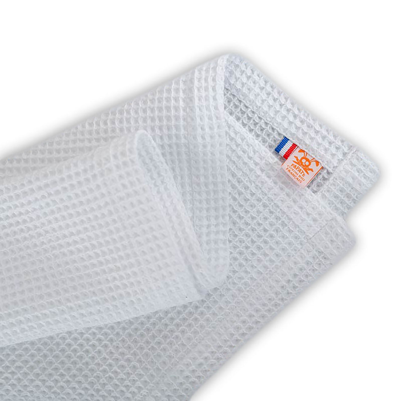 Papate Couverture Nid d'Abeilles en Coton Bio Aiko blanche - 70x95 cm
