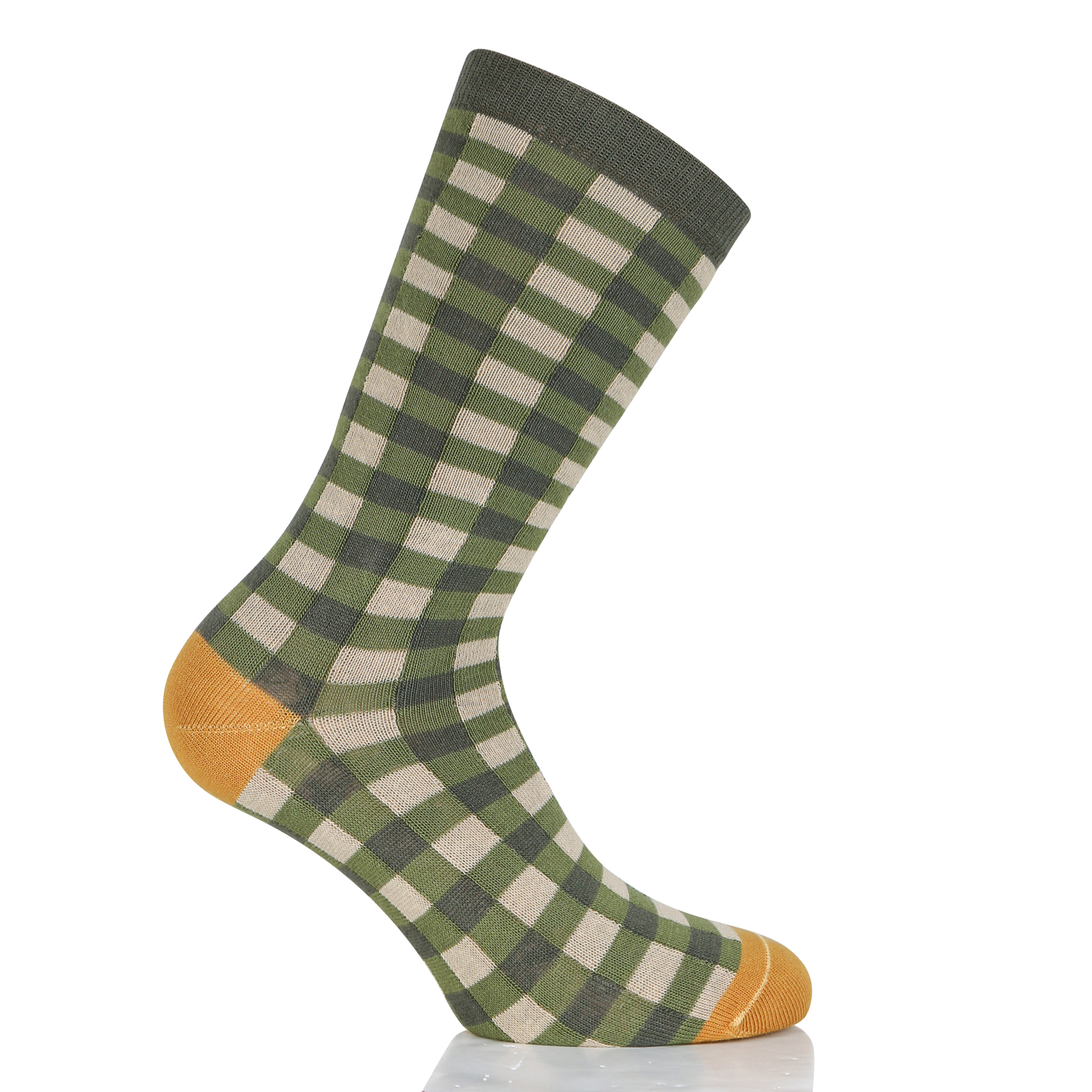 Chaussettes en coton mélangé imprimé | Kaki