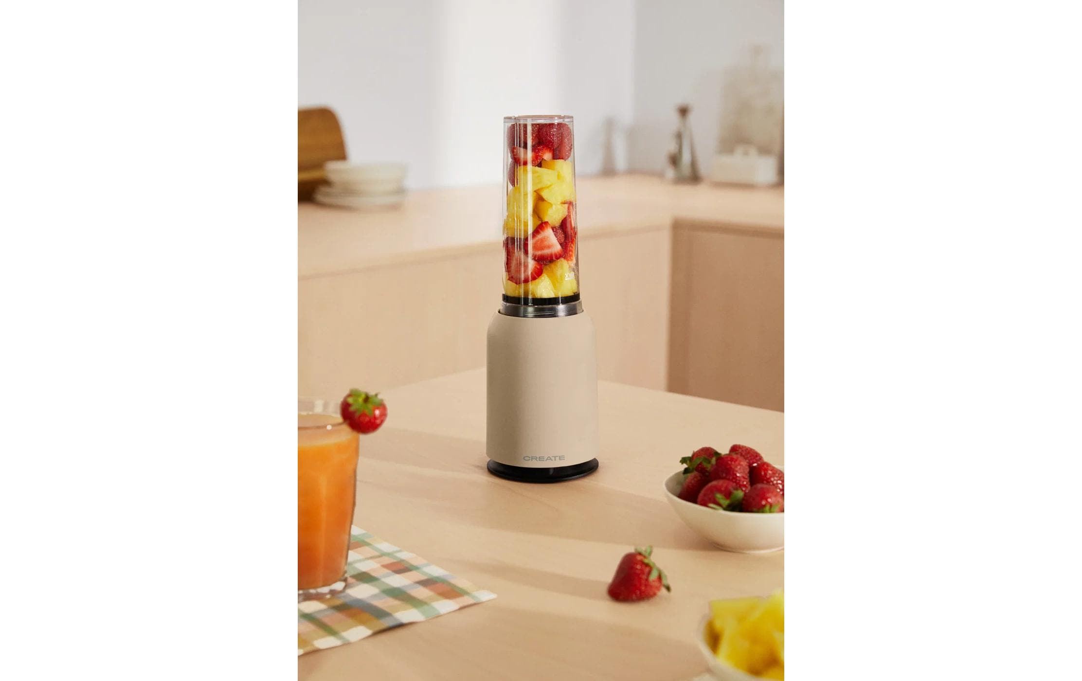 Standmixer Moi Beige/SandTragbarer Mixer für Shakes, Smoothies und Säfte