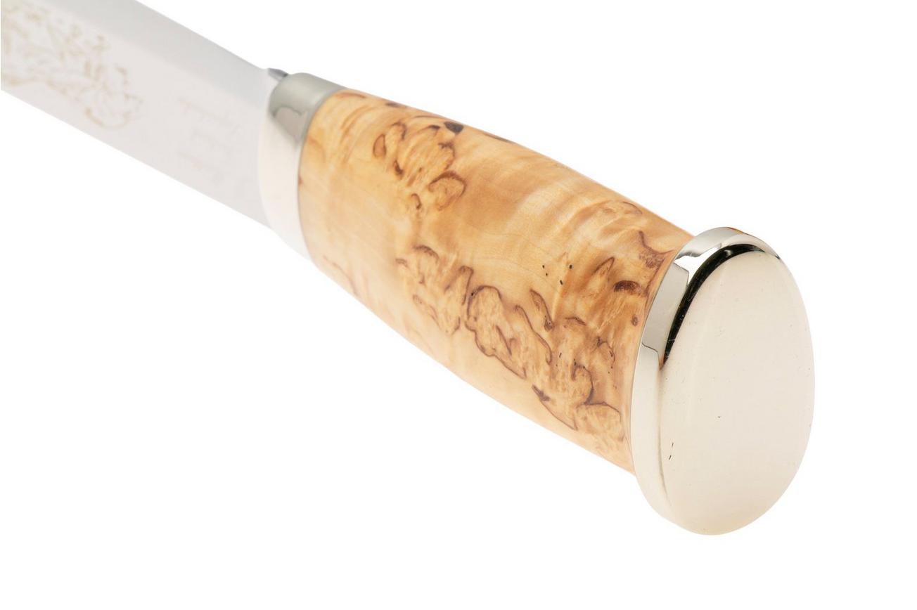 Marttiini Lapp 240010 Stainless, Curly Birch, vaststaand mes