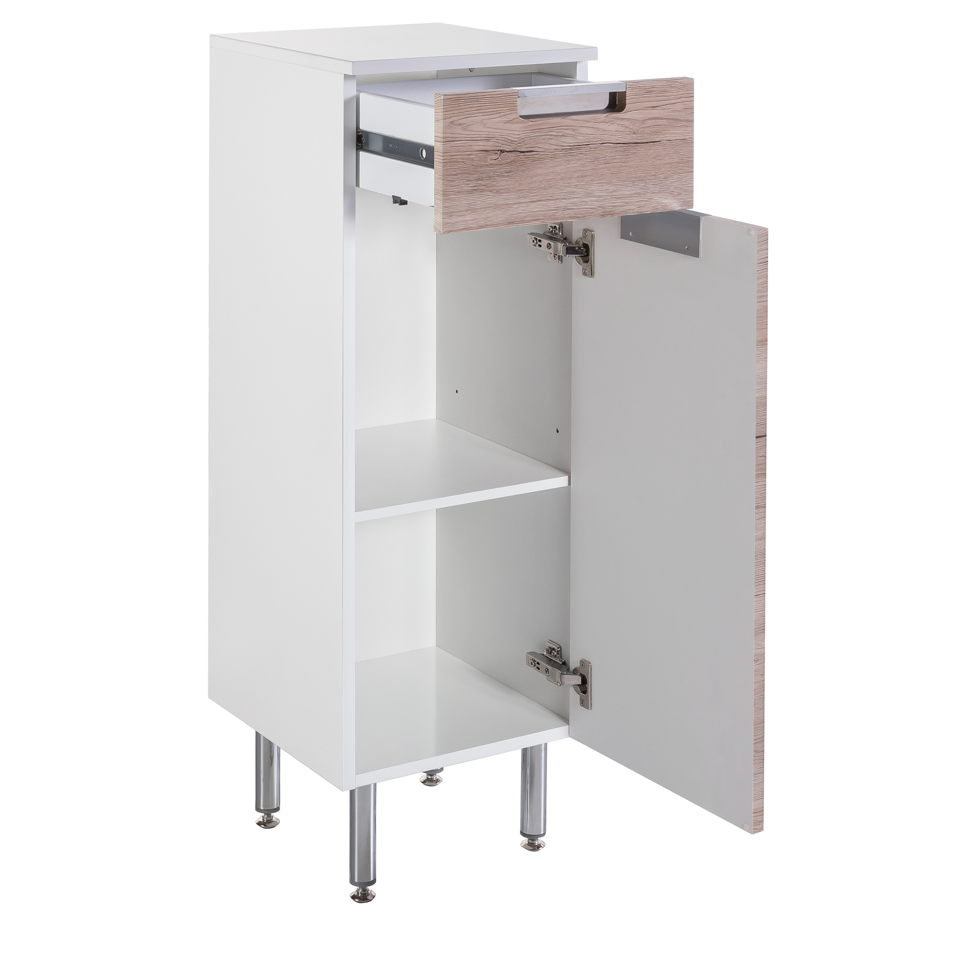 Unterschrank - weiß-Sanremo Eiche - 33 cm