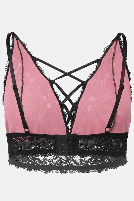 Bralette, Criss-Cross, ohne Bügel, Spitze