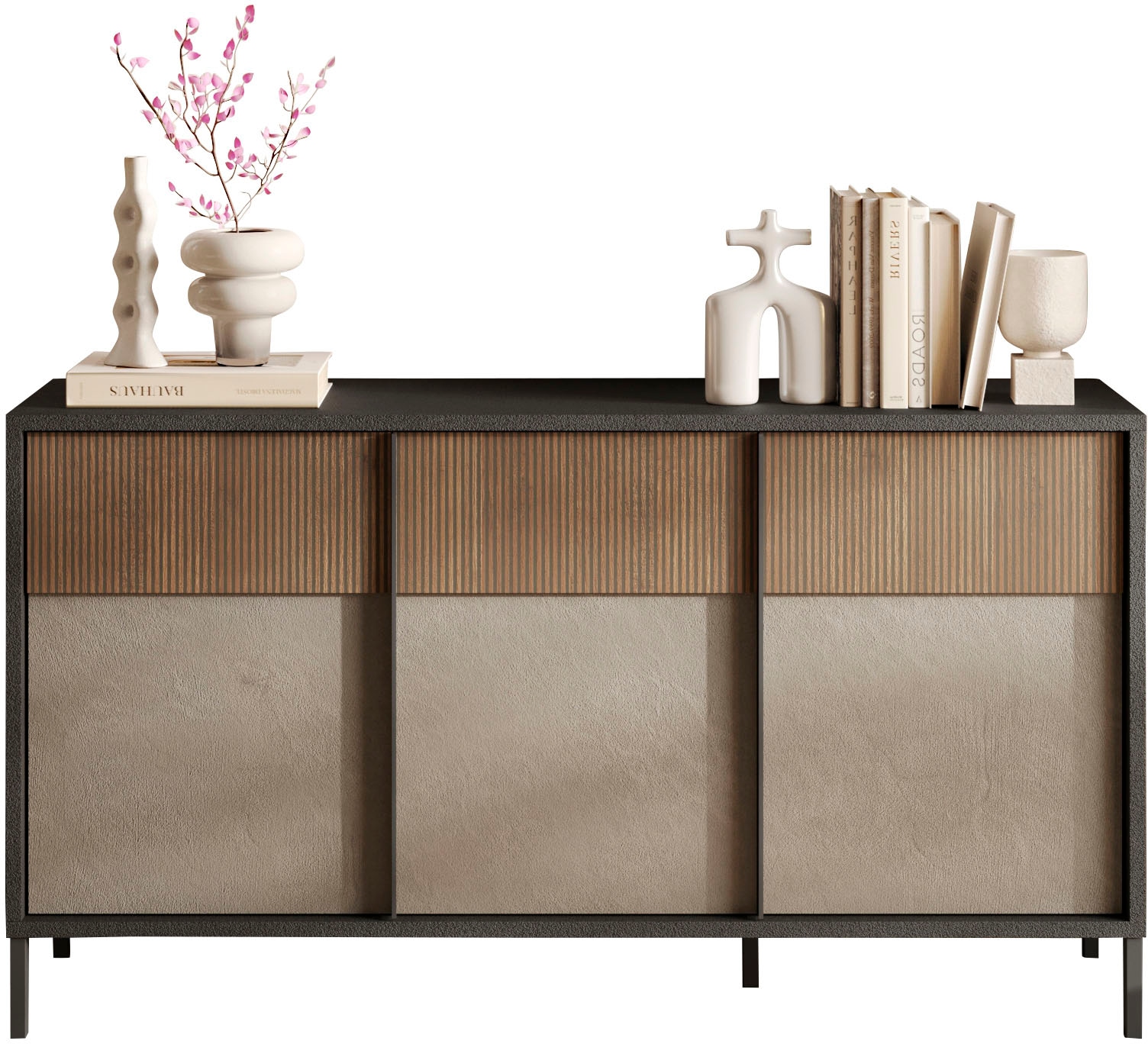 INOSIGN Sideboard »Everest Breite 156 cm, Kommode mit 3 Türen« Anrichte, Soft/Self Closing, Korpus 22 mm