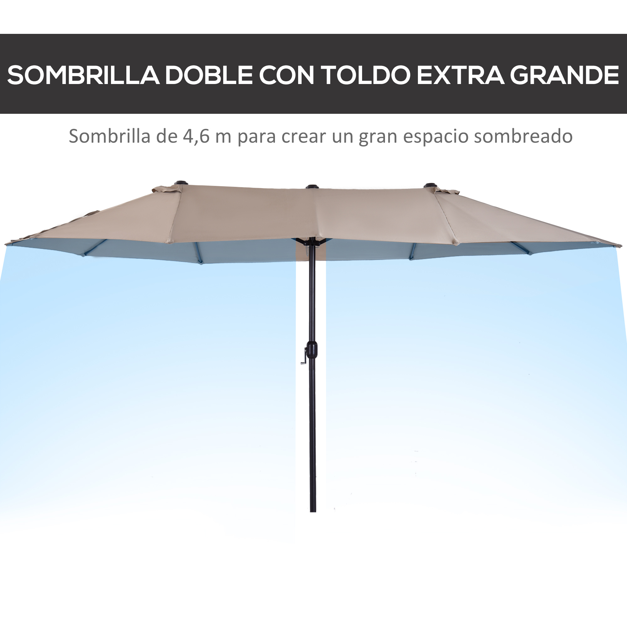 Guarda-chuva duplo grande Outsunny