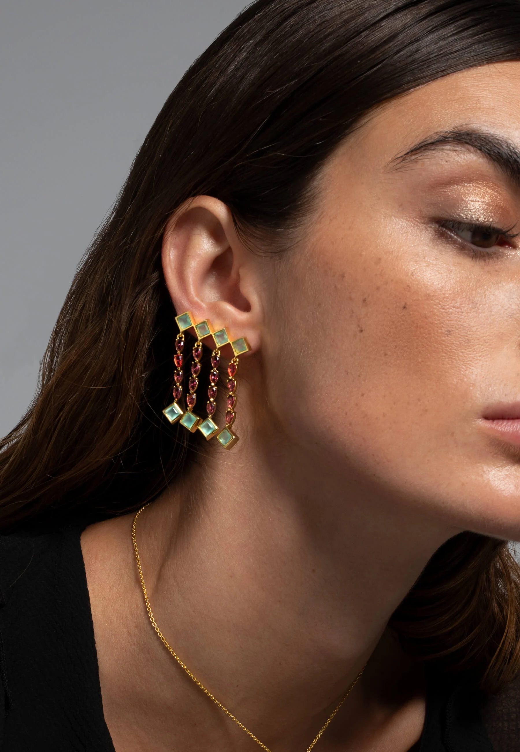 ODEON - Boucles d'oreilles grimpeuses | Rose