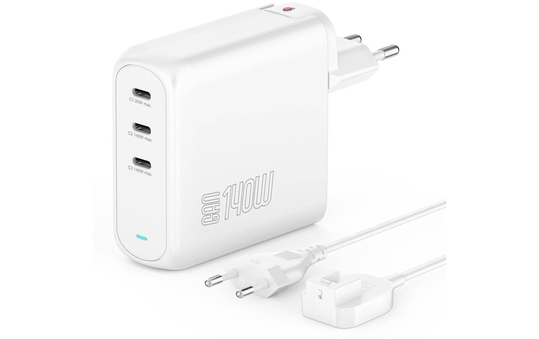 USB-Wandladegerät Flex Pro 140 WLeistungsstarkes Ladegerät mit drei Schnellladeanschlüssen