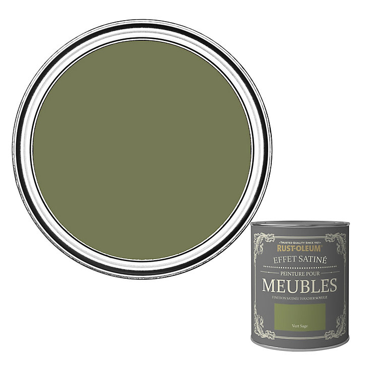 Peinture pour meubles Rust-Oleum vert sage effet poudré satin 125ml
