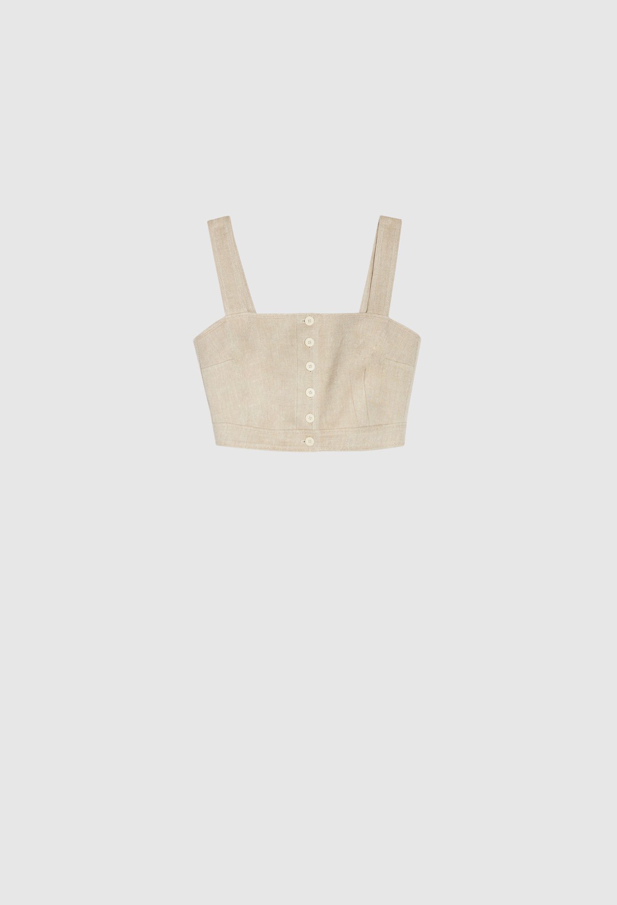 Top beige court lin