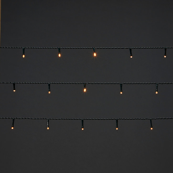 Guirlande lumineuse LED intérieure et extérieure blanc chaud câble vert 8 fonctions 12,2 m