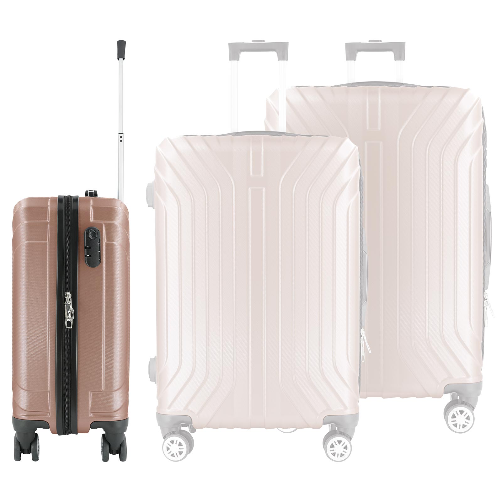 clever pick Hartschalen-Reisekoffer - roségold - 50 Liter