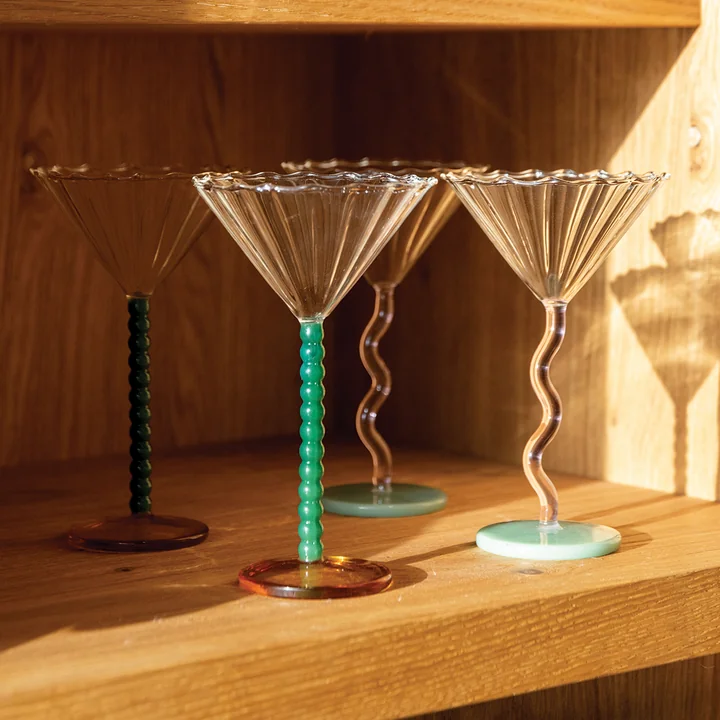 &klevering - Flute Champagnerglas curve, 0,18 L, caramel (2er-Set)