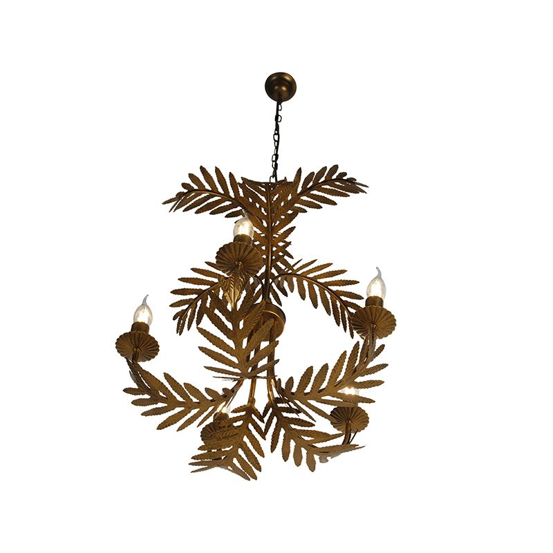 Vintage kroonluchter goud 5-lichts - Botanica