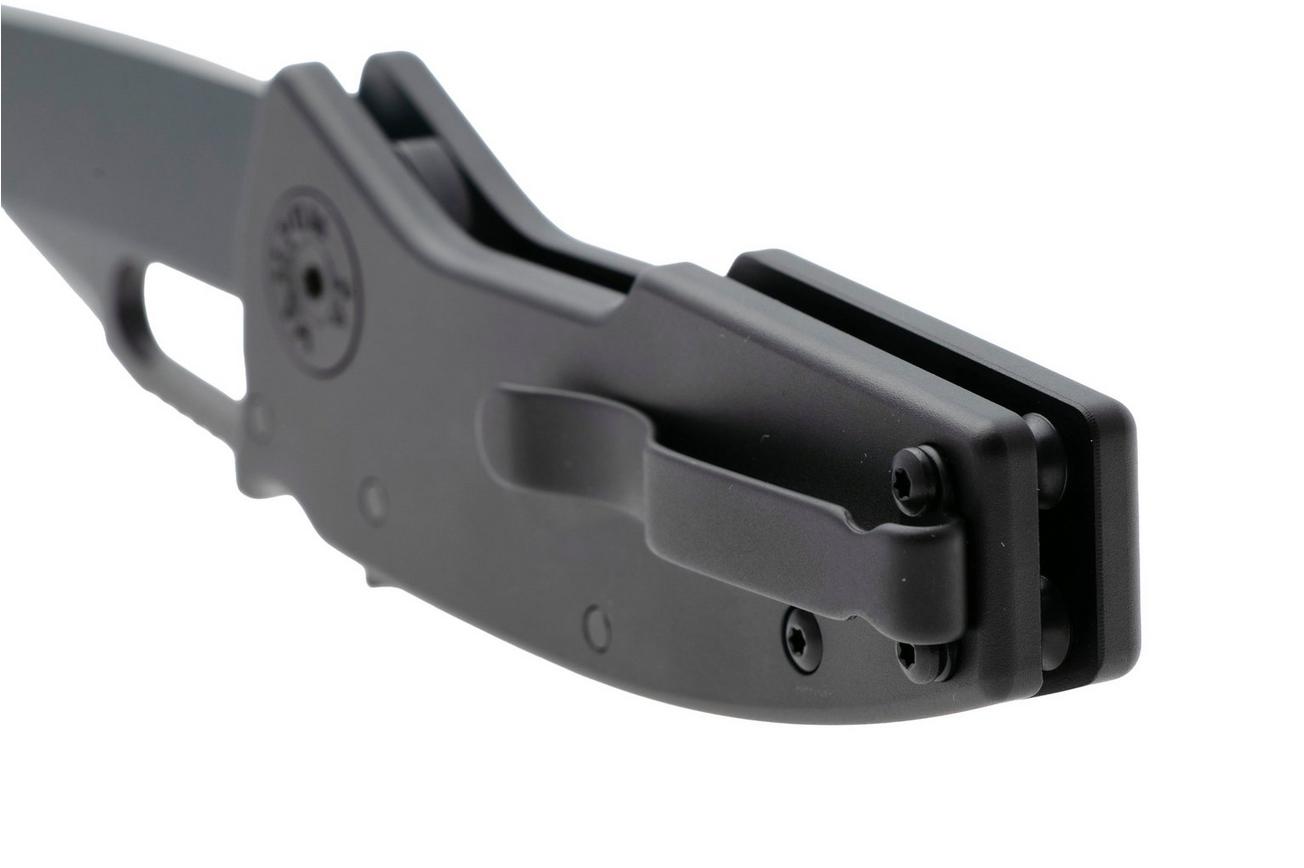 Demko Nano-Shark, NANO-20CV-BLACK ALUM-SF, Stealth DLC CPM 20CV Shark Foot, Black Aluminum zakmes